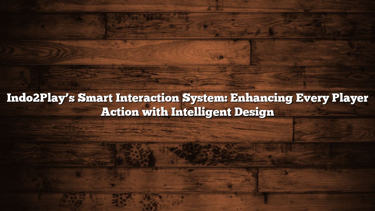 Indo2Play’s Smart Interaction System: Enhancing Every Player Action with Intelligent Design