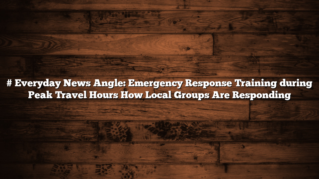 # Everyday News Angle: Emergency Response Training during Peak Travel Hours How Local Groups Are Responding